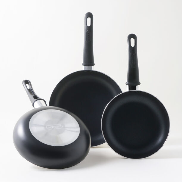 Alberto 3pcs aluminum frypan set, black image number 0
