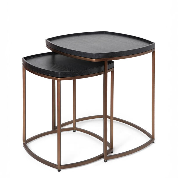 Homez Wood Seaford Nesting Tables, Black 51*51*57Cm & 41*41*49Cm image number 0