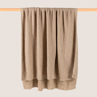 Boutique Blanche Loft 100% Cotton Knitted Throw Natural 130*180cm