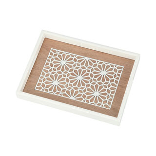 Wood Tray Pp 1Pc White Wood
