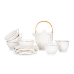 Off white porcelain English tea set 11 pcs image number 0