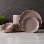 La Mesa 12pce stoneware dinner set, brown image number 2