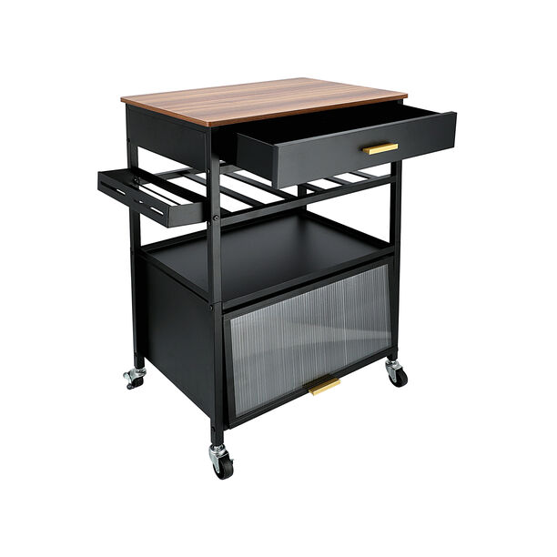 Alberto metal rolling black trolley with wheels 66.5*40*89 cm image number 5