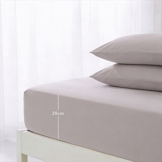 Boutique Blanche Fitted Sheet 100% Cotton 300Tc Sateen Full, Dark Grey 140*200 Cm