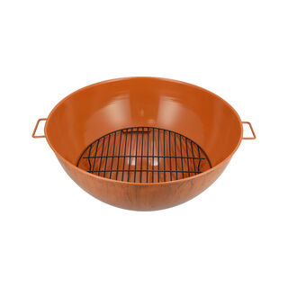 Wooden Texture Firepi Iron Bowl And Stainless Steel Lid