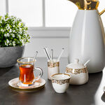 Lamesa 28 Pieces Porcelain Tea And Coffee Set White Gold image number 7