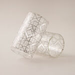 Dallaty Glass Tea Cups Set 6Pcs, Silver image number 2