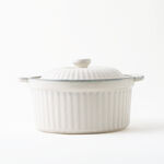 لا ميسا حافظة طعام بغطاء فخار 24.5*21*10.5سم، كريمي image number 0