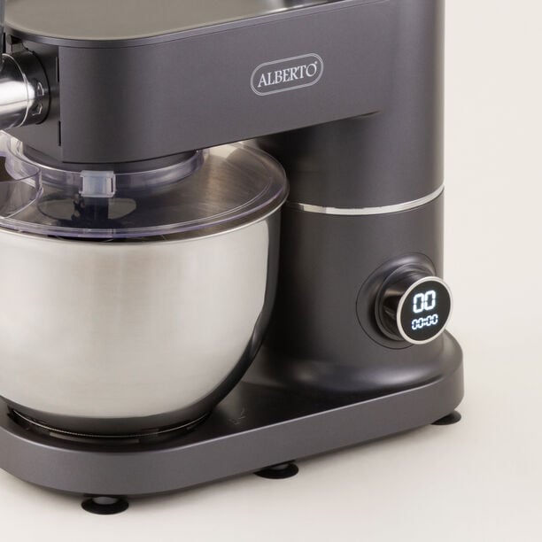 البرتو خلاط وعجان بلاستيك رمادي 6 لتر 1.5 لتر 1000 واط image number 1