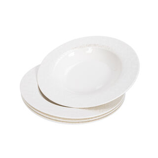 La Mesa Portu Casa 4 Pieces Set 8.75" Soup Prmu Plate New Bone