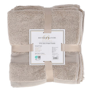 Boutique Blanche Beige 4 Piece Ultra Soft Hand Towel Set 50*100 Cm