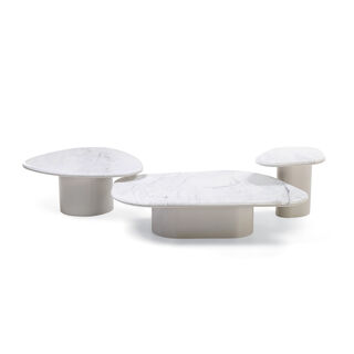 Homez corda centre table marble, off white 92*82*37 cm