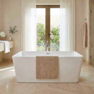 Boutique Blanche Diamond Jacquard 100% Cotton Bathmat 60*90Cm Natural