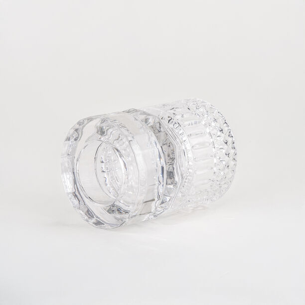 "Homez Clear Diamond Glass Candle Holder 13.3*13.3*15.4 cm image number 2