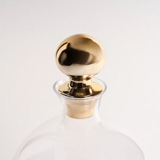 5 Pcs Round Decanter Set Gold Lid