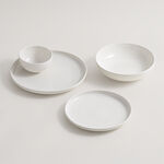La Mesa porcelain 16pcs dinner set white ribbed image number 0