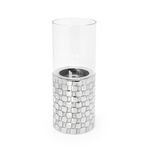 ALUMINUM CANDLE HOLDER HURRICANE BIG & GLASS NICKLE image number 0