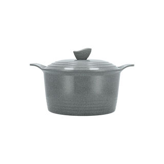 Alberto 7 Piece Ceramic Cookware Set Gray Marble Korean(20/24/28 24 cm)