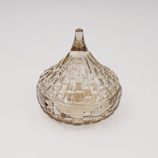 دلتي تمرية زجاج 12.7*12.8سم، بني