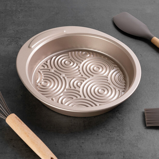 صينية فرن دائرية بسطح غير لاصق لون ذهبي من البرتو image number 4