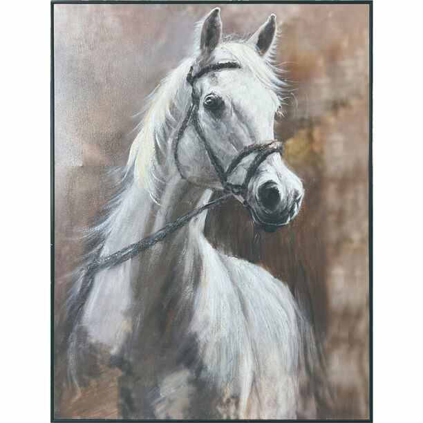 Homez canvas wall art framed horse, white 90*120cm image number 0