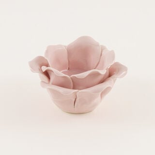 Homez Peaceful Peach Tea Light Holder Blush Pink 10.5*11.5*4.8 Cm