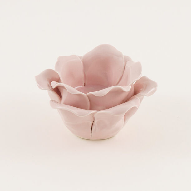 Homez Peaceful Peach Tea Light Holder Blush Pink 10.5*11.5*4.8 Cm image number 0