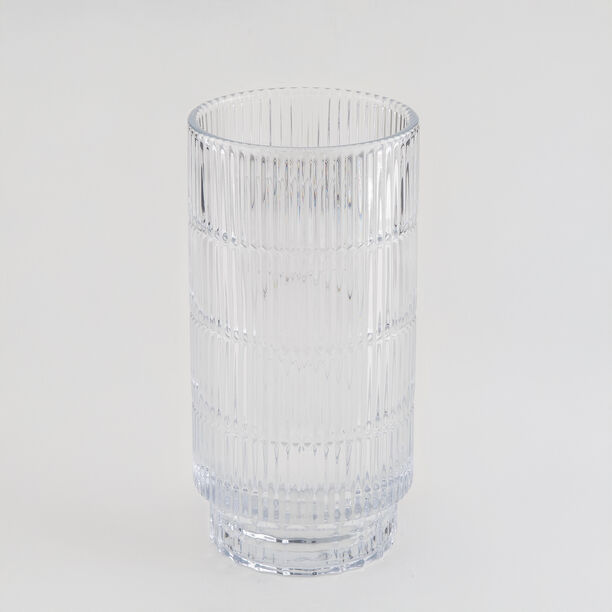 هومز فازة زجاج فضي مضلّع 14*14*27.6 سم image number 1