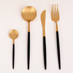 La Mesa Cutlery Set 16 Pieces Gold And Black Casa Blanca image number 0