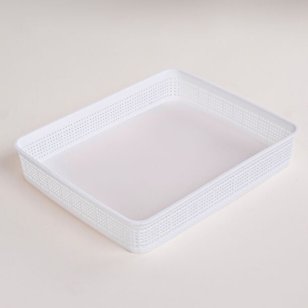 White plastic storage basket set 5 pcs image number 2