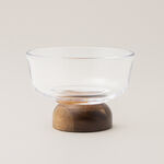 Dallaty glass date bowl with wooden base, 14*14*8cm image number 2