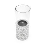 ALUMINUM CANDLE HOLDER HURRICANE BIG & GLASS NICKLE image number 1