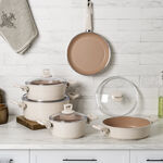 Alberto ceramic cookware set, 9 pieces, beige image number 6