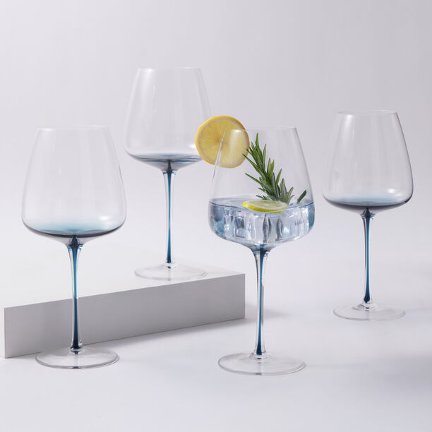 لاميسا طقم 4 كؤوس متوسطة الساق زجاجية، أزرق 600مل image number 0