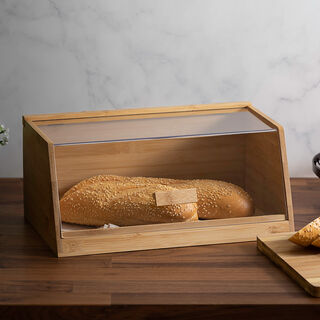 صندوق من الخيزران لحفظ الخبز بغطاء اكريلك من البرتو