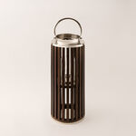 Homez stainless steel silver lantern 23*23*58 cm image number 0
