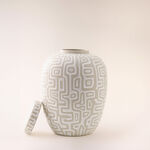 Homez off white ceramic vase 24*24*33 cm image number 3