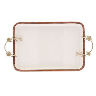 Serving Tray Gold Floral