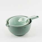 Alberto 4pcs plastic multifunction mixing bowl set, green image number 3