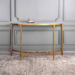 Console Table Marble Top Steel Legs Gold 120*40*76 cm