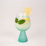 Tumbler Glass Set Blue Base Plain 4 Pcs Stem Glass image number 0