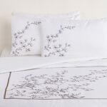 Cotton 4pc Duvet Set Super King 240X260 Floral Embroidery image number 1