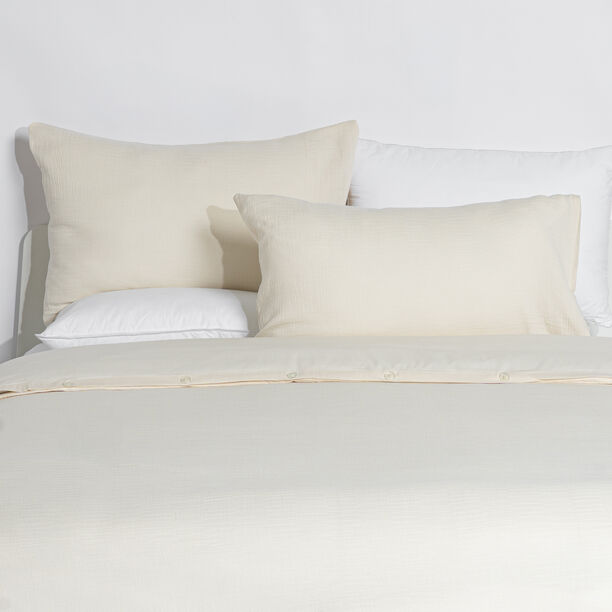 Boutique blanche cotton duvet set of 3pcs, beige, 220*260cm image number 1