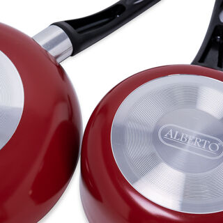 Alberto 2 Pieces Set Fry Pan + Sauce Pan Red 