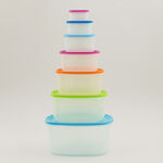 Pentola 7pcs plastic square food container set with lids image number 0