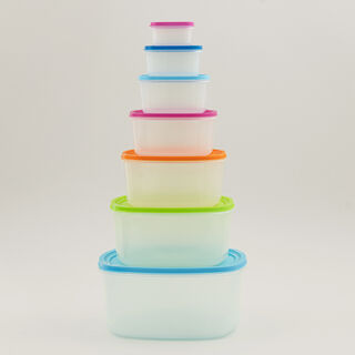 Pentola 7pcs plastic square food container set with lids