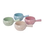 La Mesa Soup Bowl Set Long Handle 4 Pieces Mix Color 414 Ml image number 0