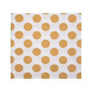 Ambiente Serving Paper Napkins Big Dots Design Gold Color