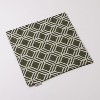 100% Cotton Cushion Cover With Geometric Embroidery Green 45X45Cm