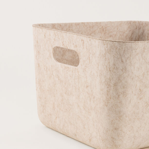 Homez felt fabric storage basket 32.5*27*20cm, beige image number 3